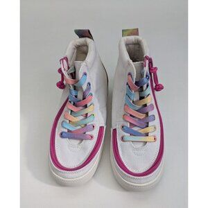 Billy Rainbow Girls White High Tops Canvas Shoes Size 13 NEW BK19011-140